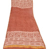 Sanskriti Vintage Long Dupatta/Stole Cotton Silk Orange Bagru Hand Block Pirnted