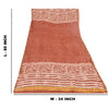 Sanskriti Vintage Long Dupatta/Stole Cotton Silk Orange Bagru Hand Block Pirnted
