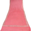 Sanskriti Vintage Long Dupatta/Stole Pure Georgette Pink Hand Beaded Woven Veil