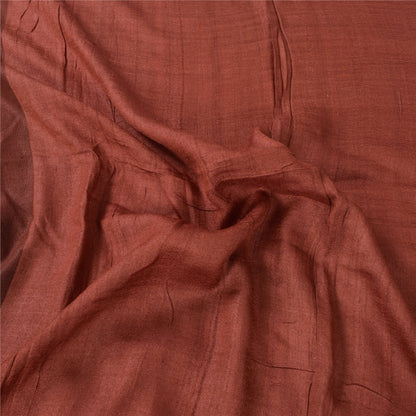 Sanskriti Vintage Long Dupatta/Stole Pure Silk Rusty Orange Solid Scarf Veil