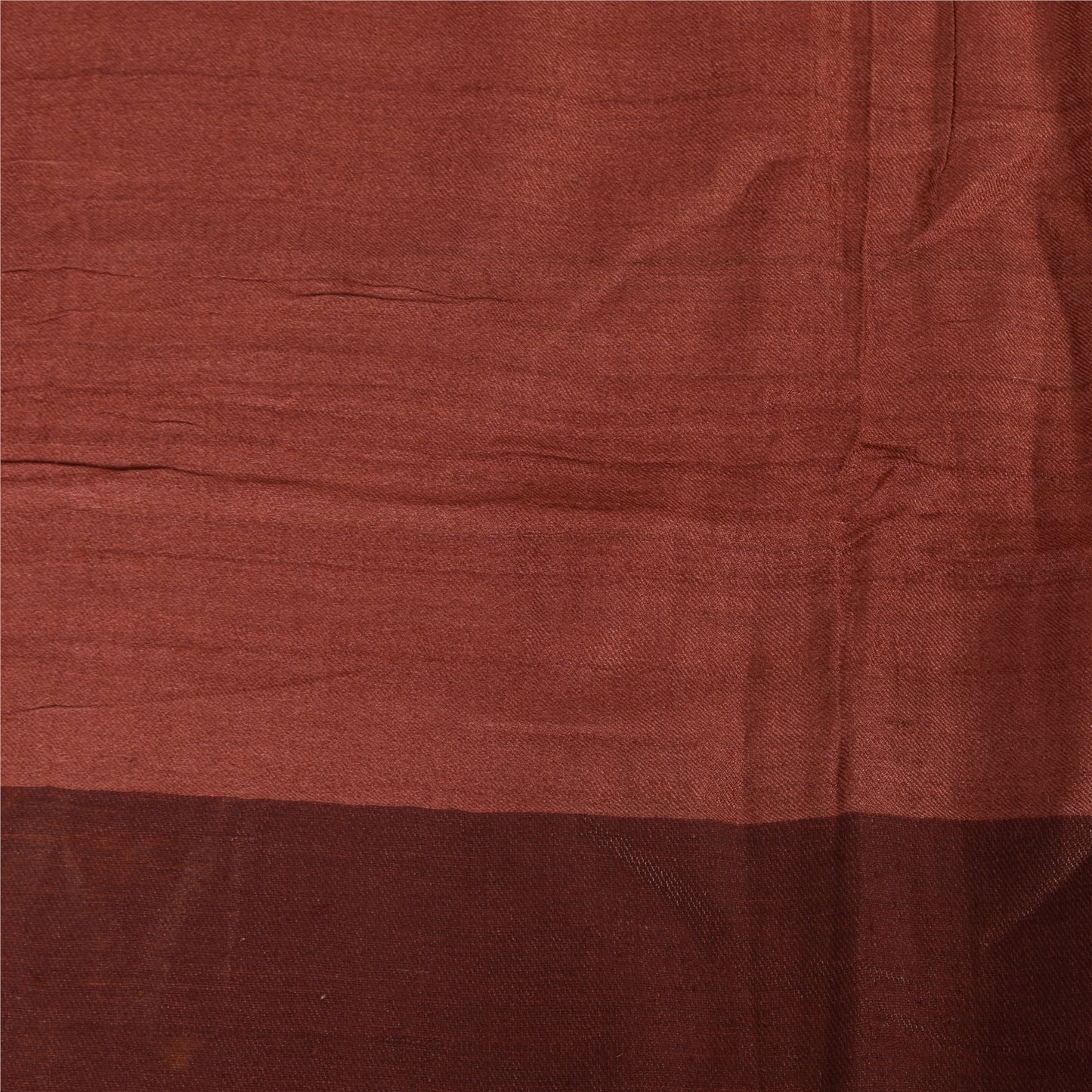 Sanskriti Vintage Long Dupatta/Stole Pure Silk Rusty Orange Solid Scarf Veil