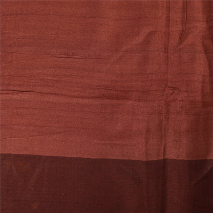 Sanskriti Vintage Long Dupatta/Stole Pure Silk Rusty Orange Solid Scarf Veil