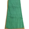 Sanskriti Vintage Long Dupatta/Stole Pure Silk Green Solid Wrap Scarf Scarves