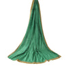 Sanskriti Vintage Long Dupatta/Stole Pure Silk Green Solid Wrap Scarf Scarves