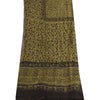 Sanskriti Vintage Long Dupatta/Stole Green Hand Block Printed Cotton Silk Veil