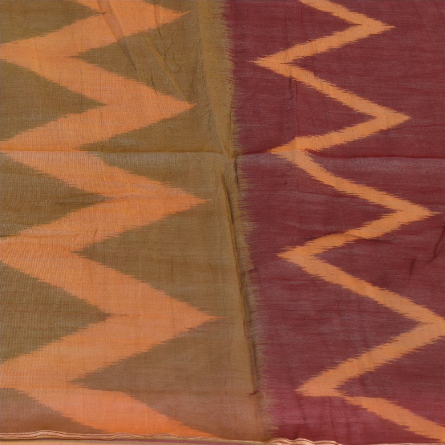 Sanskriti Vintage Long Dupatta/Stole Cotton Silk Hand Ikat Woven Wrap Scarf Veil