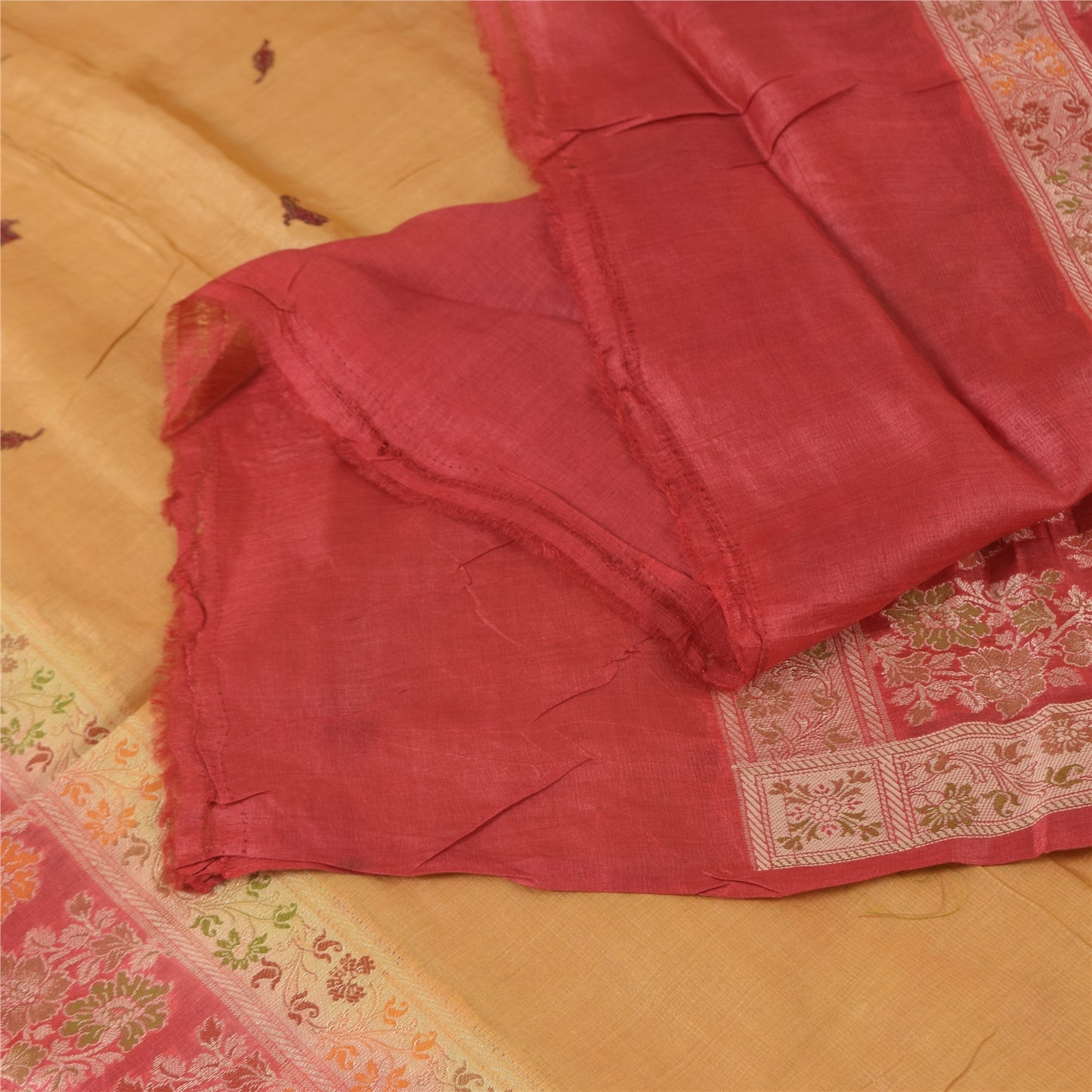 Sanskriti Vintage Long Dupatta/Stole Pure Silk Woven/Embroidered Scarf Wrap Veil