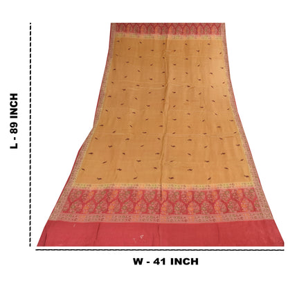 Sanskriti Vintage Long Dupatta/Stole Pure Silk Woven/Embroidered Scarf Wrap Veil