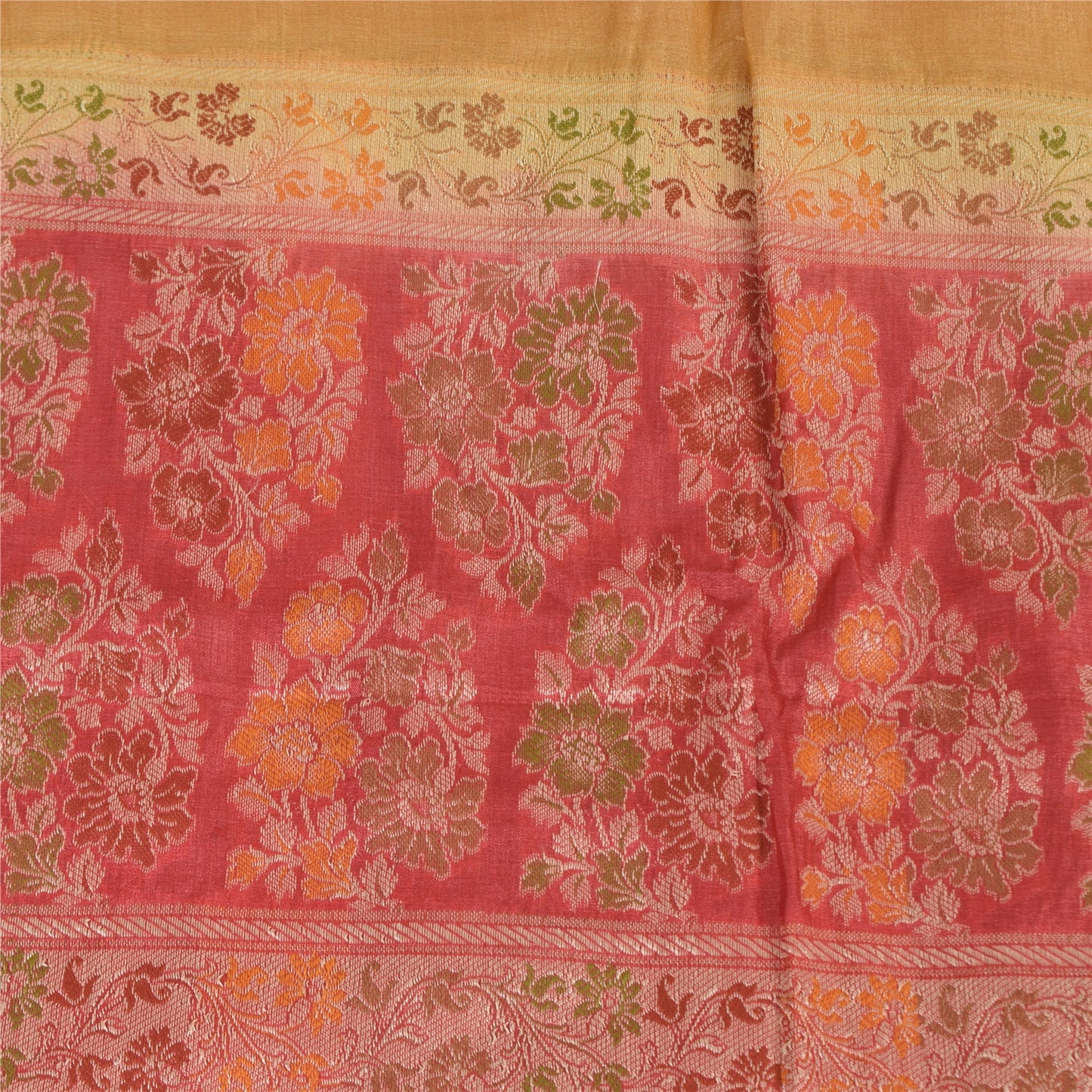 Sanskriti Vintage Long Dupatta/Stole Pure Silk Woven/Embroidered Scarf Wrap Veil