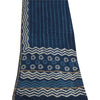 Sanskriti Vintage Long Dupatta/Stole Pure Cotton Bagru Blue Hand Block Wrap Veil