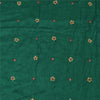 Sanskriti Vintage Long Dupatta/Stole Pure Silk Green Hand Beaded Scarf Veil