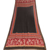 Sanskriti Vintage Long Dupatta/Stole Cotton Silk Black Printed/Solid Scarf Veil