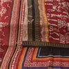Sanskriti Vintage Long Dupatta/Stole Cotton Silk Black Printed/Solid Scarf Veil