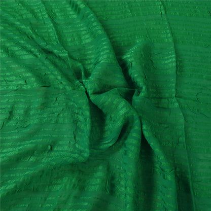 Sanskriti Vintage Long Dupatta/Stole Pure Georgette Green Woven Embroidery Patch
