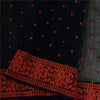 Sanskriti Vintage Long Dupatta/Stole Net Black Hand Embroidered Wrap Scarf Veil