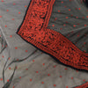Sanskriti Vintage Long Dupatta/Stole Net Black Hand Embroidered Wrap Scarf Veil