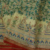 Sanskriti Vintage Long Dupatta/Stole Pure Cotton Handmade Kalamkari Peacock Veil