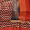 Sanskriti Vintage Orange Dupatta Long Stole Pure Silk Printed Premium Wrap Veil