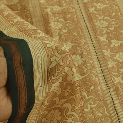 Sanskriti Vintage Cream Dupatta Long Stole Pure Cotton Printed Premium Wrap Veil