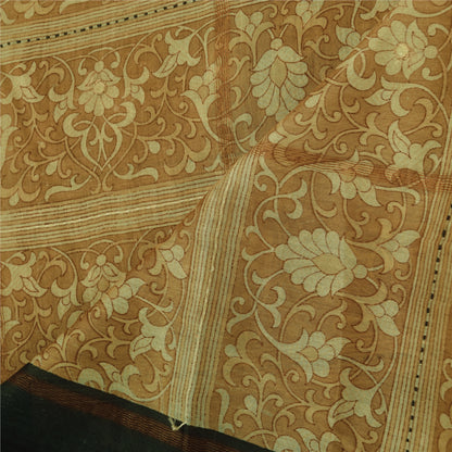 Sanskriti Vintage Cream Dupatta Long Stole Pure Cotton Printed Premium Wrap Veil