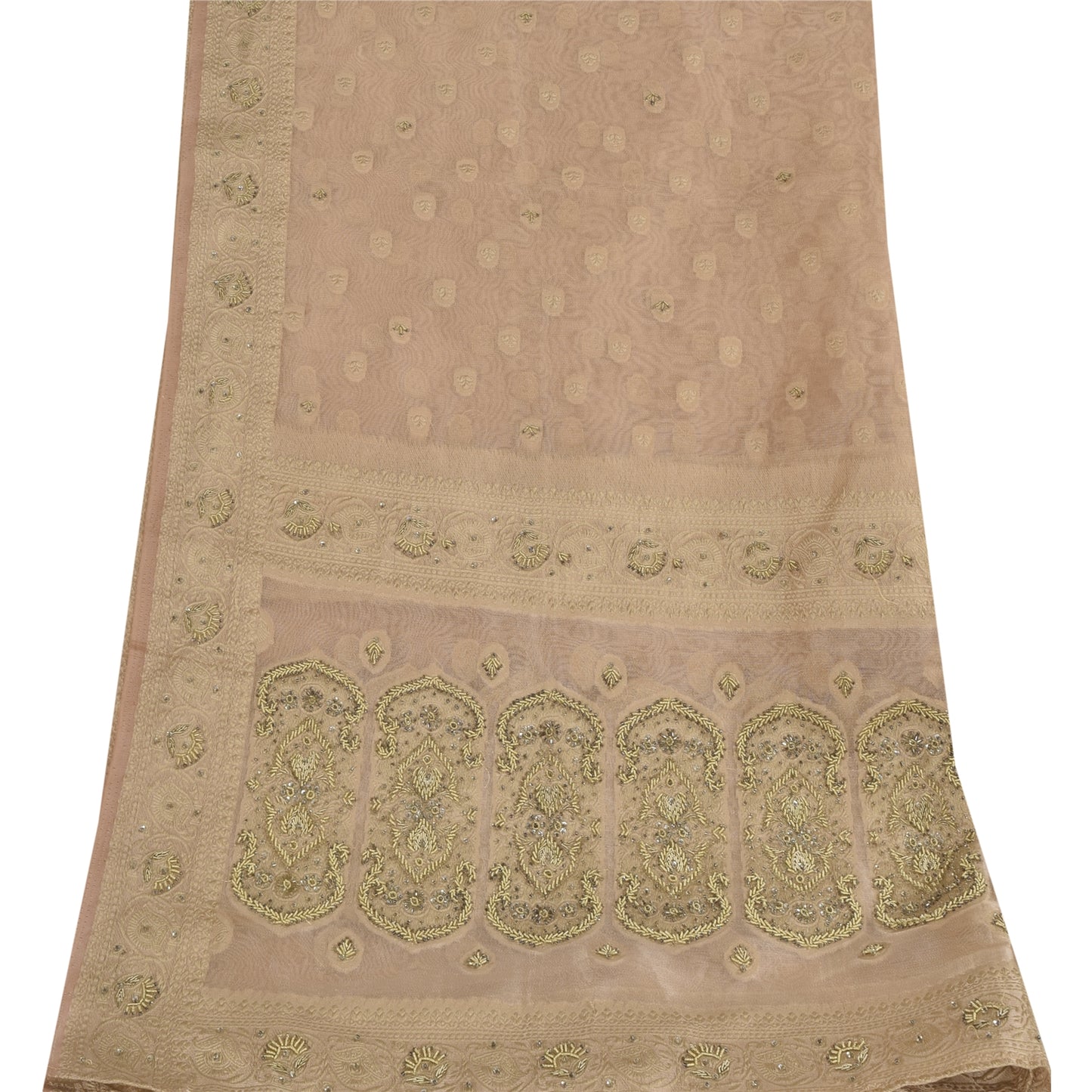 Санскритский винтажный лиловый дупатта длинный палантин из шелка ручной работы с бисером этническая вуаль