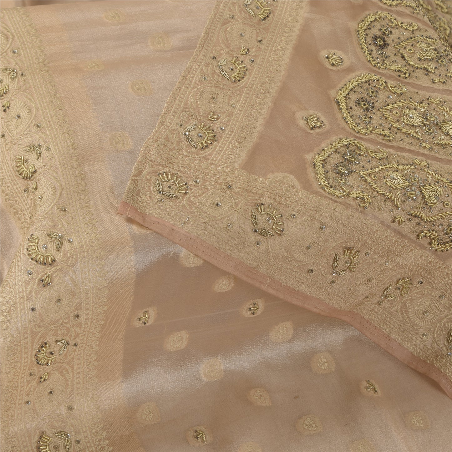 Санскритский винтажный лиловый дупатта длинный палантин из шелка ручной работы с бисером этническая вуаль