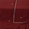 Sanskriti Vintage Dark Red Dupatta Long Stole Pure Silk Hand Beaded Premium Veil