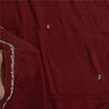 Sanskriti Vintage Dark Red Dupatta Long Stole Pure Silk Hand Beaded Premium Veil