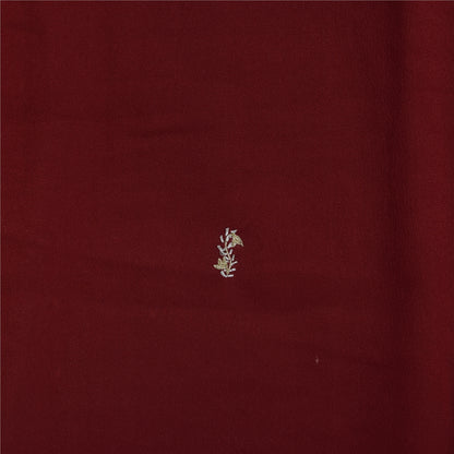 Sanskriti Vintage Dark Red Dupatta Long Stole Pure Silk Hand Beaded Premium Veil