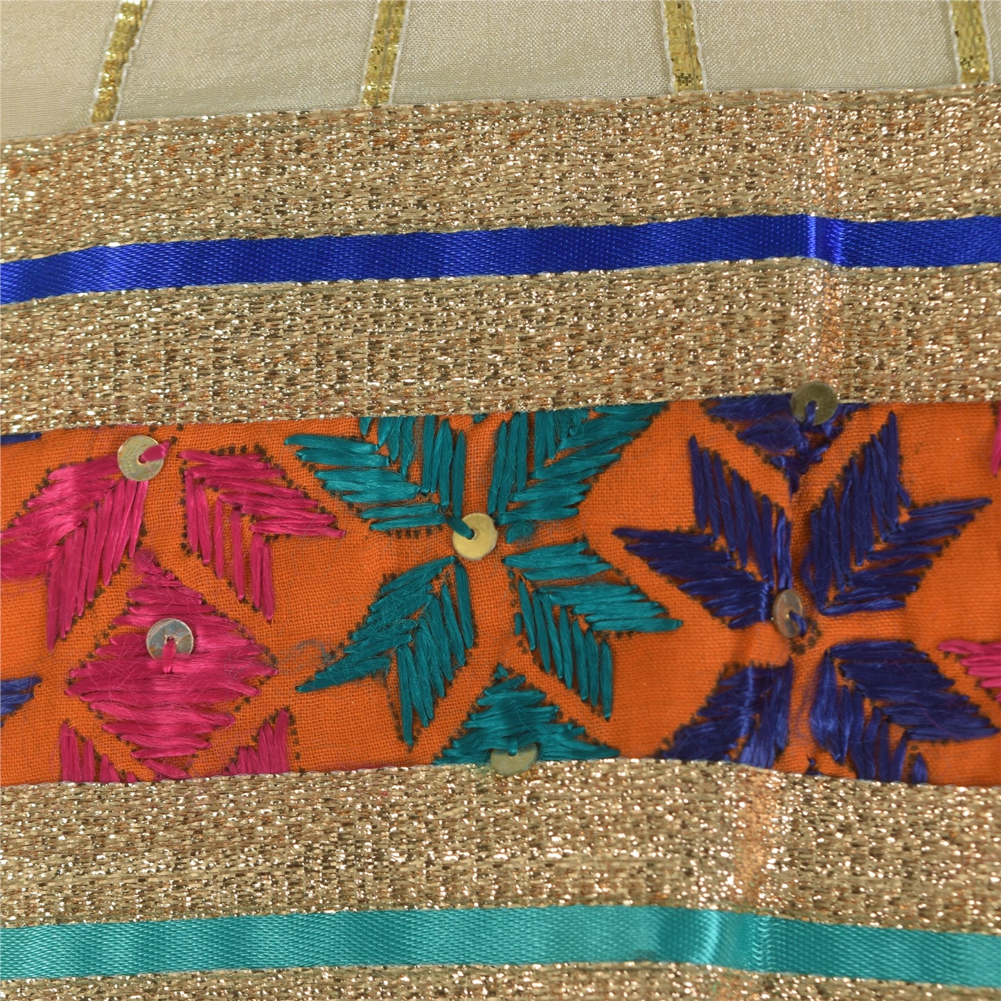 Sanskriti Vintage Ivory Dupatta Long Stole Pure Chiffon Woven Premium Wrap Veil