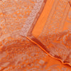 Sanskriti Vintage Long Dupatta/Stole Pure Georgette Embroidered Orange Wrap Veil