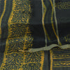 Sanskriti Vintage Long Dupatta/Stole Green/Yellow Hand Block Printed Scarf Veil