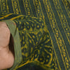 Sanskriti Vintage Long Dupatta/Stole Green/Yellow Hand Block Printed Scarf Veil