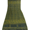 Sanskriti Vintage Long Dupatta/Stole Green/Yellow Hand Block Printed Scarf Veil