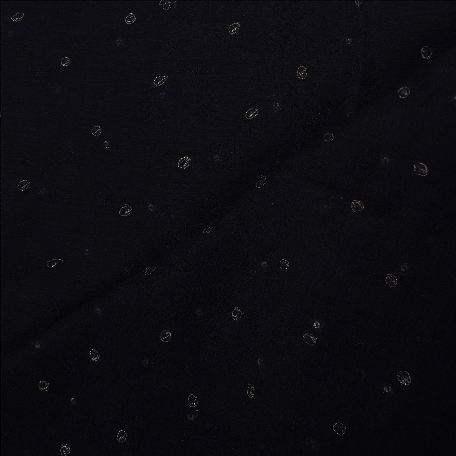 Sanskriti Vintage Long Dupatta/Stole Pure Georgette Black Hand Beaded Scarf Veil