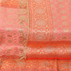 Sanskriti Vintage Long Dupatta/Stole Pink Artificial Silk Hand Woven Scarf Veil