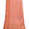 Sanskriti Vintage Long Dupatta/Stole Pink Artificial Silk Hand Woven Scarf Veil