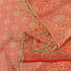 Sanskriti Vintage Long Dupatta/Stole Pink Artificial Silk Hand Woven Scarf Veil