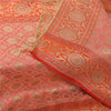 Sanskriti Vintage Long Dupatta/Stole Pink Artificial Silk Hand Woven Scarf Veil