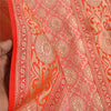 Sanskriti Vintage Long Dupatta/Stole Pink Artificial Silk Hand Woven Scarf Veil