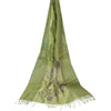 Sanskriti Vintage Green Dupatta Long Stole Pure Cotton Printed Woven Wrap Hijab