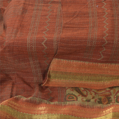 Sanskriti Vintage Beige Dupatta Long Stole Pure Cotton Printed Woven Wrap Hijab