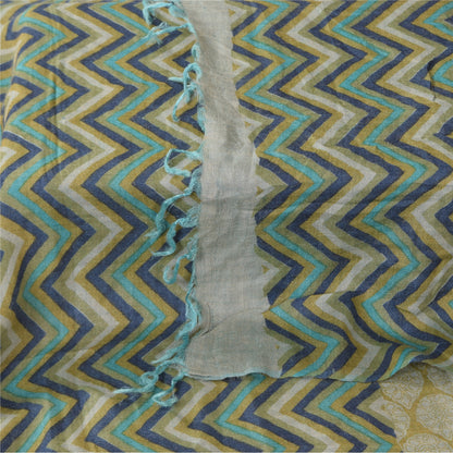 Sanskriti Vintage Yellow Dupatta Long Stole Pure Silk Printed Premium Wrap Veil