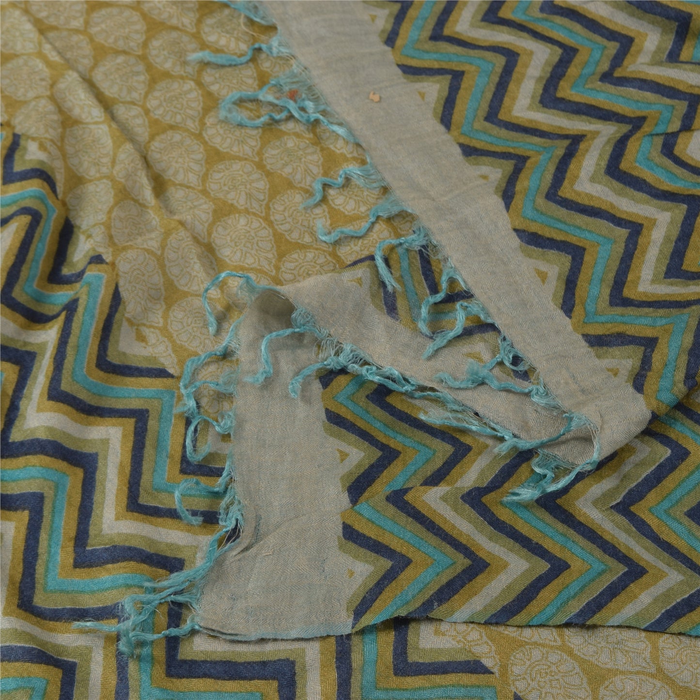 Sanskriti Vintage Yellow Dupatta Long Stole Pure Silk Printed Premium Wrap Veil