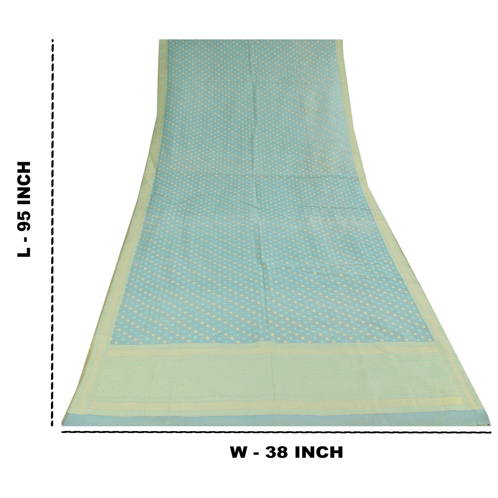 Sanskriti Vintage Aqua Blue Dupatta Long Stole Blend Cotton Woven Premium HIjab