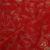 Sanskriti Vintage Red Dupatta Long Stole Pure Georgette Hand Beaded Wrap Scarves