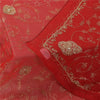 Sanskriti Vintage Red Dupatta Long Stole Pure Georgette Hand Beaded Wrap Scarves