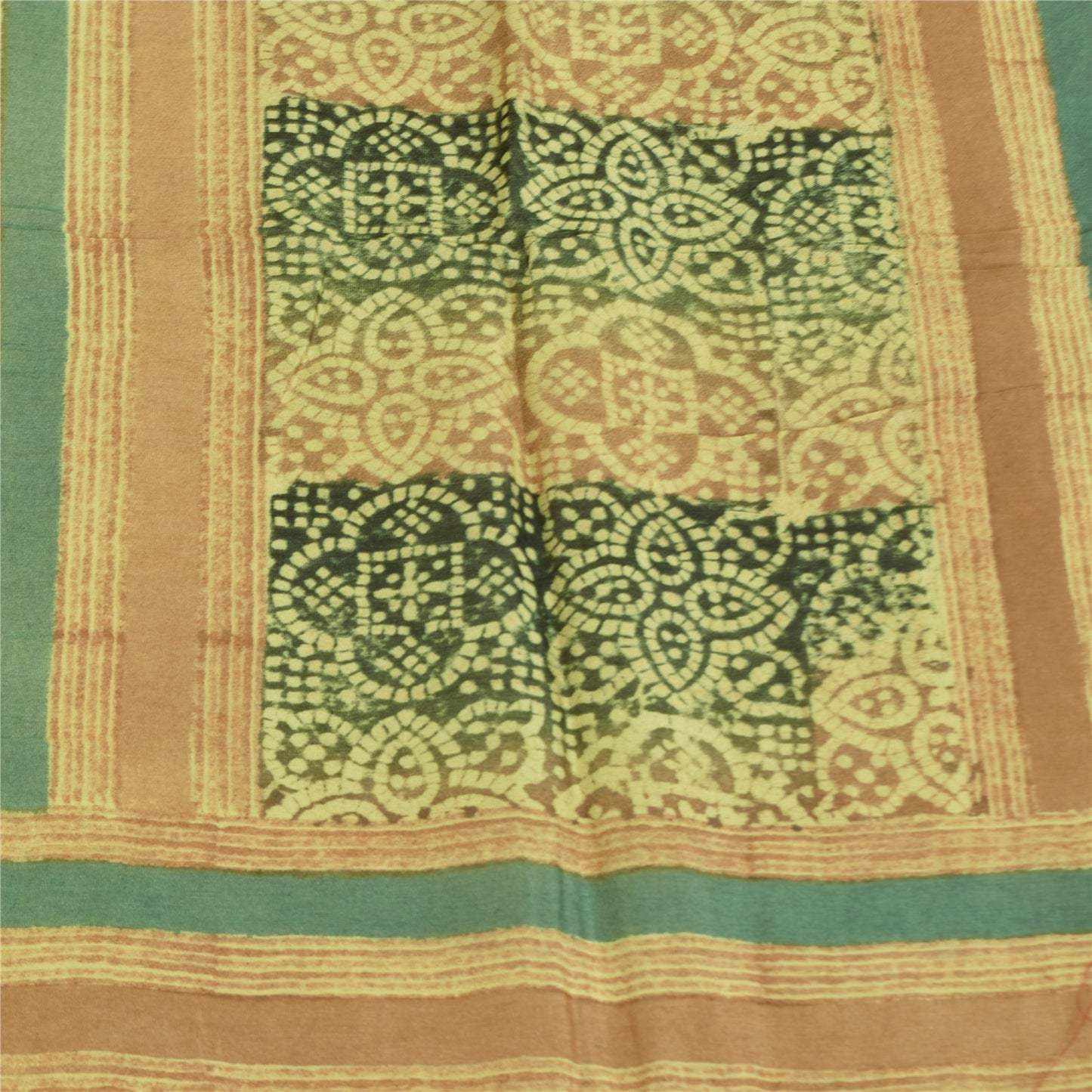 Sanskriti Vintage Yellow Dupatta Long Stole Pure Cotton Printed Premium Scarves