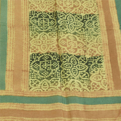 Sanskriti Vintage Yellow Dupatta Long Stole Pure Cotton Printed Premium Scarves