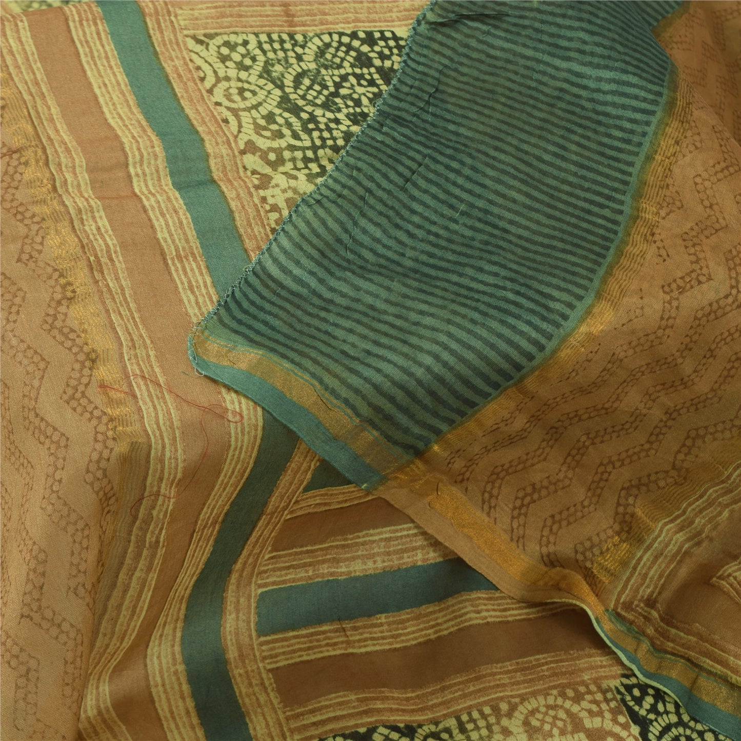 Sanskriti Vintage Yellow Dupatta Long Stole Pure Cotton Printed Premium Scarves